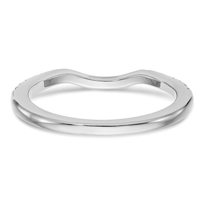 14k White Gold 1/4 carat Diamond Contoured Complete Wedding Band