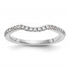 14k White Gold 1/4 carat Diamond Contoured Complete Wedding Band