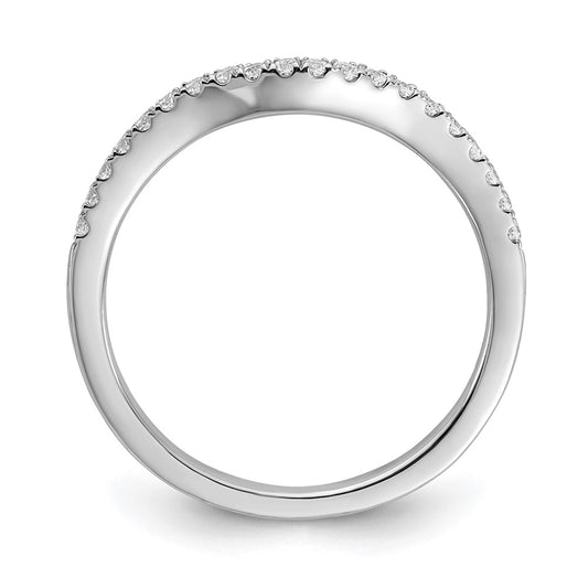 14k White Gold 1/5 carat Diamond Contoured Complete Wedding Band