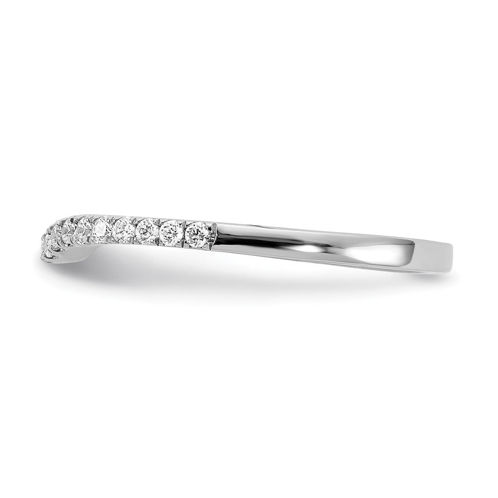 14k White Gold 1/5 carat Diamond Contoured Complete Wedding Band