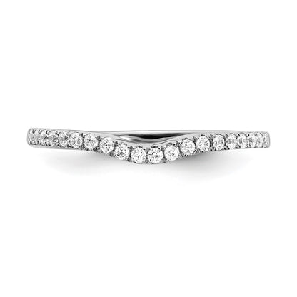 14k White Gold 1/5 carat Diamond Contoured Complete Wedding Band