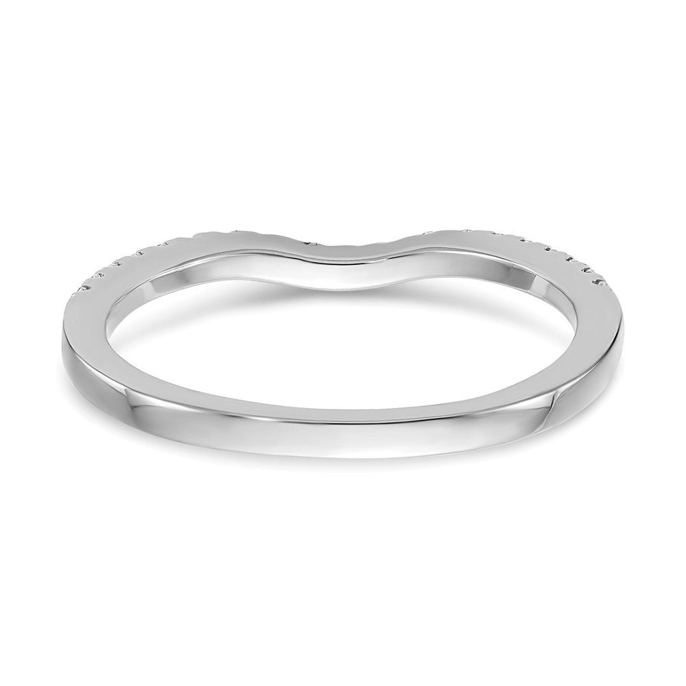 14k White Gold 1/5 carat Diamond Contoured Complete Wedding Band