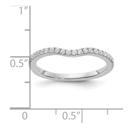 14k White Gold 1/5 carat Diamond Contoured Complete Wedding Band