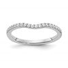 14k White Gold 1/5 carat Diamond Contoured Complete Wedding Band