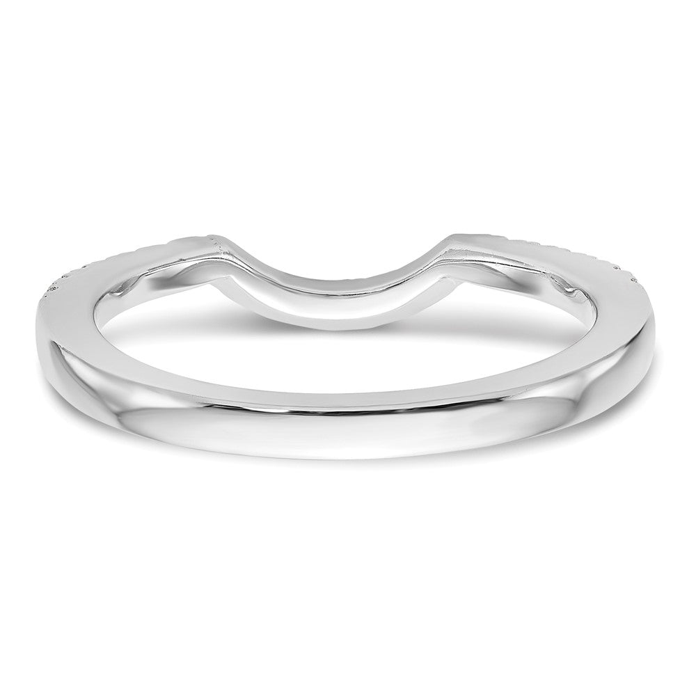 14k White Gold 1/4 carat Diamond Contoured Complete Wedding Band