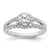 14k White Gold 1 carat Lab Grown Diamond VS/SI+ G+ Complete Round Halo Engagement Ring