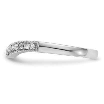 14k White Gold 1/6 carat Diamond Contoured Complete Wedding Band