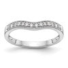 14k White Gold 1/6 carat Diamond Contoured Complete Wedding Band