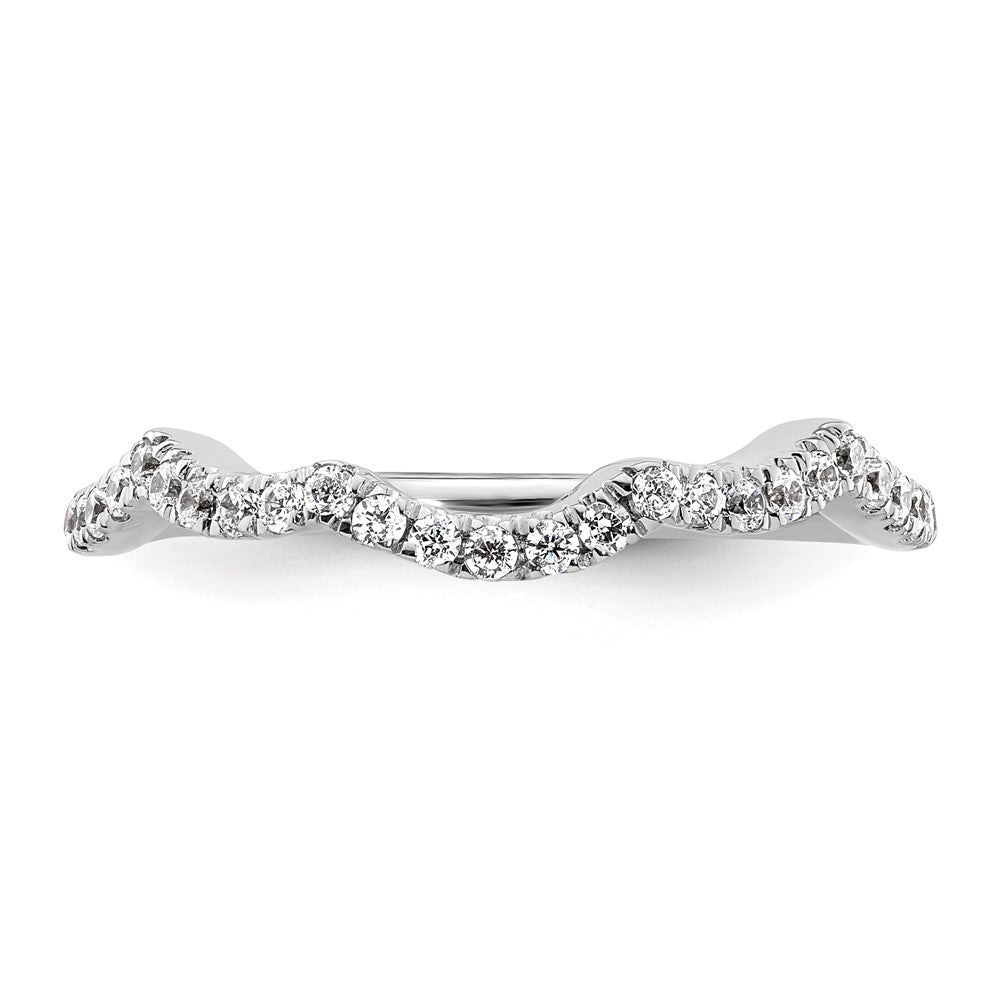 14k White Gold 1/3 carat Diamond Contoured Complete Wedding Band