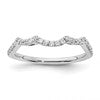 14k White Gold 1/3 carat Diamond Contoured Complete Wedding Band