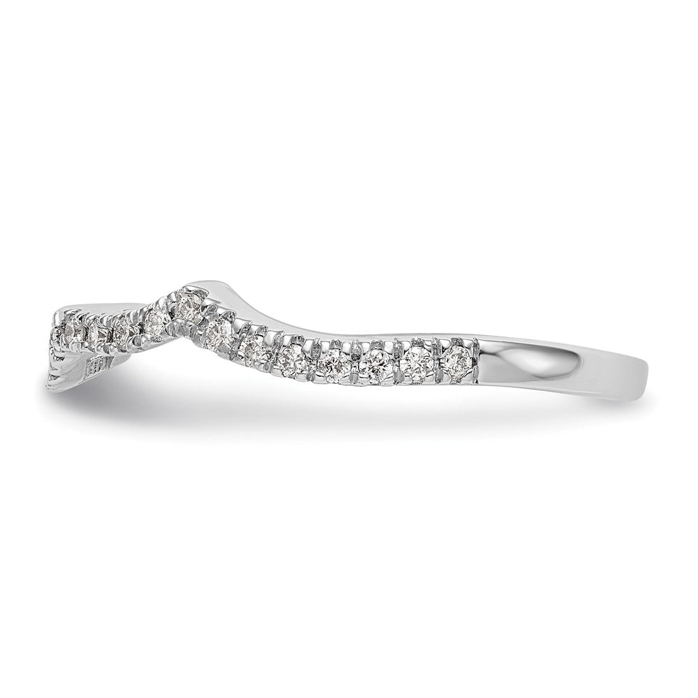 14k White Gold 1/3 carat Diamond Contoured Complete Wedding Band