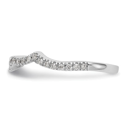 14k White Gold 1/3 carat Diamond Contoured Complete Wedding Band