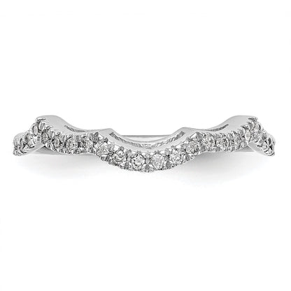 14k White Gold 1/3 carat Diamond Contoured Complete Wedding Band