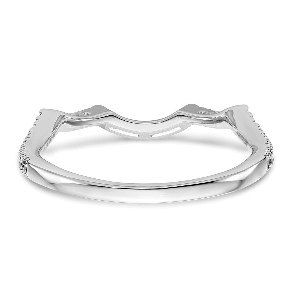 14k White Gold 1/3 carat Diamond Contoured Complete Wedding Band