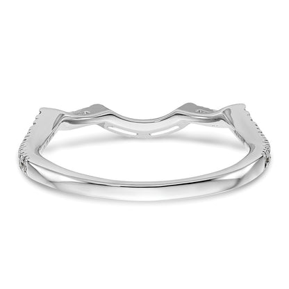 14k White Gold 1/3 carat Diamond Contoured Complete Wedding Band