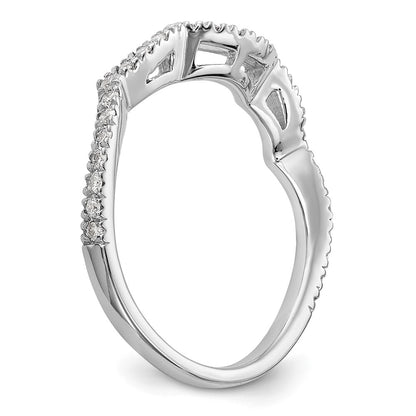 14k White Gold 1/3 carat Diamond Contoured Complete Wedding Band