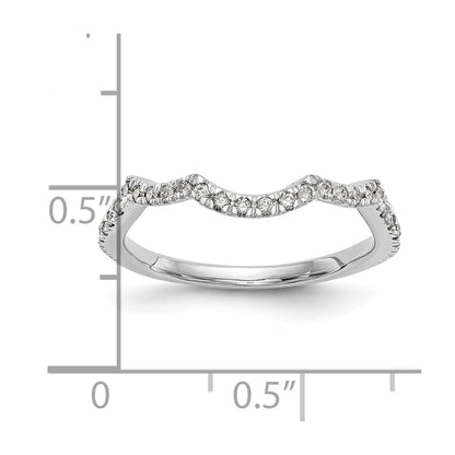 14k White Gold 1/3 carat Diamond Contoured Complete Wedding Band