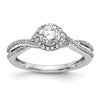 14K White Gold Lab Grown VS/SI+ G+ Dia Complete Halo Engagement Ring