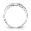 10K White Gold 1/10 carat Diamond Contoured Complete Wedding Band