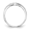 10K White Gold 1/10 carat Diamond Contoured Complete Wedding Band