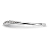 10K White Gold 1/10 carat Diamond Contoured Complete Wedding Band