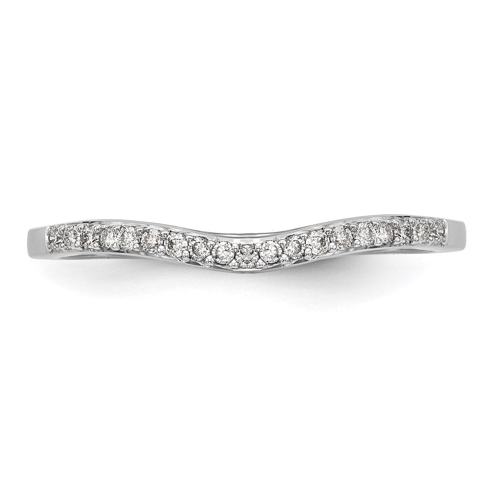 10K White Gold 1/10 carat Diamond Contoured Complete Wedding Band