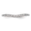 10K White Gold 1/10 carat Diamond Contoured Complete Wedding Band