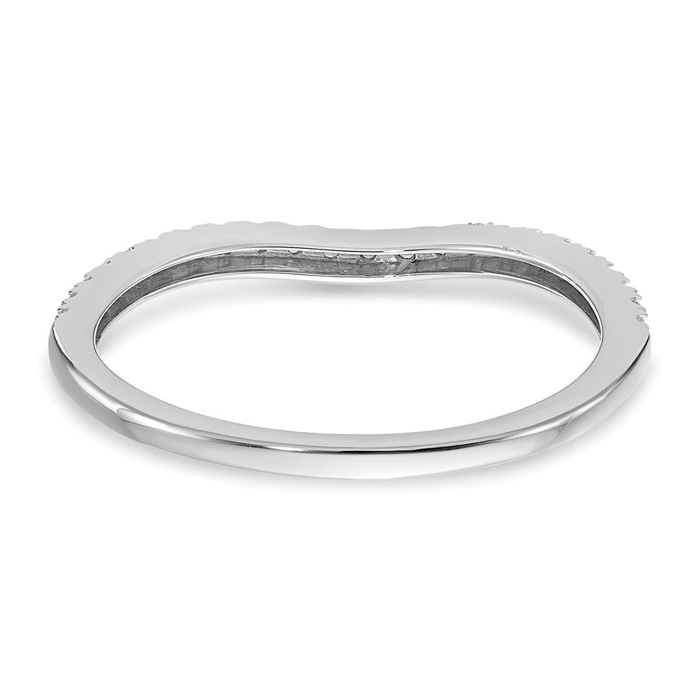 10K White Gold 1/10 carat Diamond Contoured Complete Wedding Band