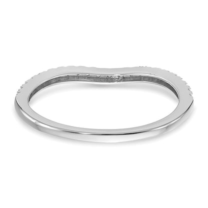 14k White Gold 1/10 carat Diamond Contoured Complete Wedding Band