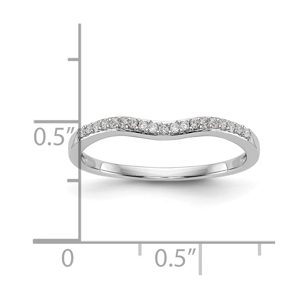 10K White Gold 1/10 carat Diamond Contoured Complete Wedding Band