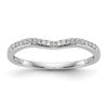 10K White Gold 1/10 carat Diamond Contoured Complete Wedding Band