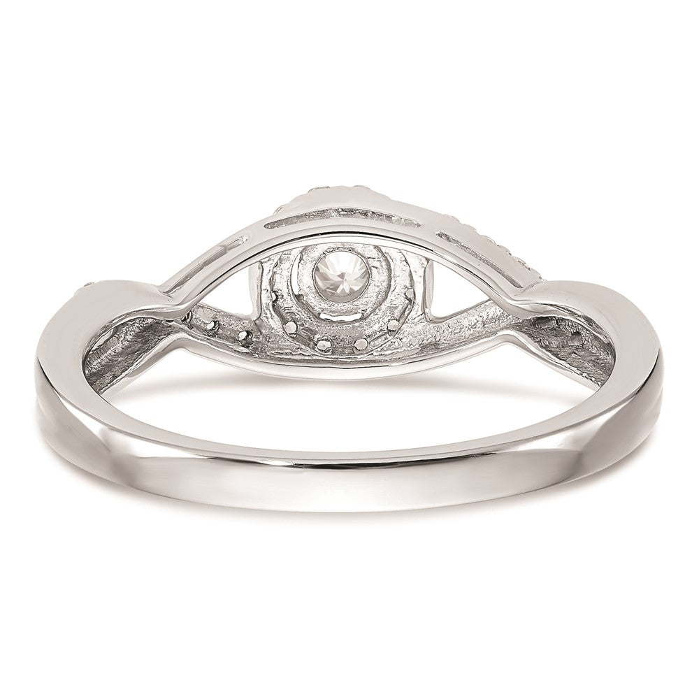 10K White Gold Halo (Holds 1/10 carat (2.8mm) Round Center) 1/5 carat Diamond Semi-Mount Engagement Ring