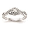10K White Gold Halo (Holds 1/10 carat (2.8mm) Round Center) 1/5 carat Diamond Semi-Mount Engagement Ring
