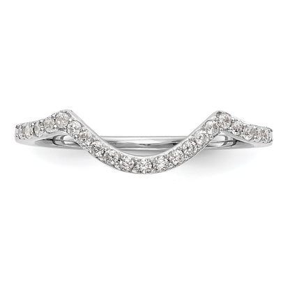 14k White Gold 1/6 carat Diamond Contoured Complete Wedding Band