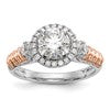 14K Two-tone Halo Plus Peg Set 1/4 carat Diamond Semi-Mount Engagement Ring