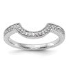 14k White Gold 1/8 carat Diamond Contoured Complete Wedding Band