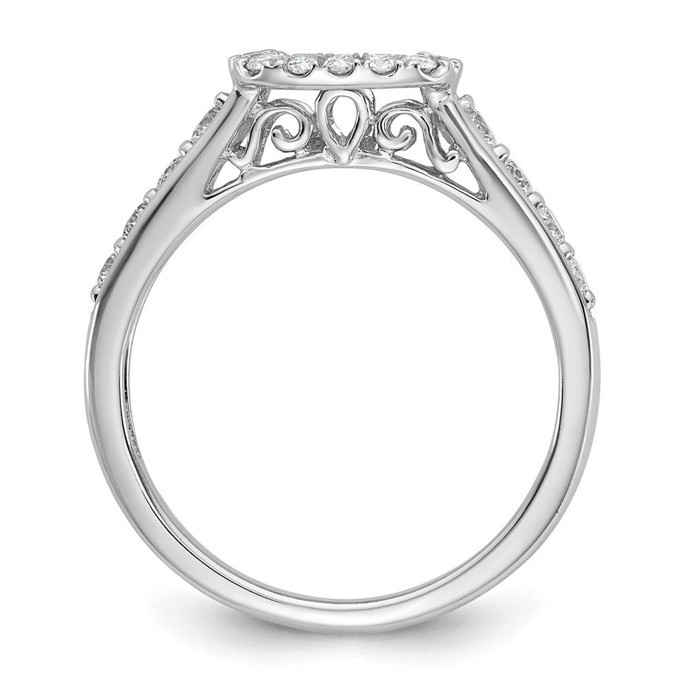 14k White Gold Halo Plus Peg Set 1/2 carat Diamond Semi-Mount Engagement Ring