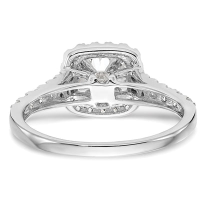 14k White Gold Halo Plus Peg Set 1/2 carat Diamond Semi-Mount Engagement Ring