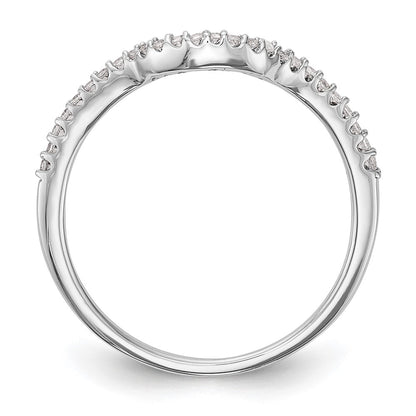 14K White Gold 1/8 carat Diamond Contoured Complete Wedding Band