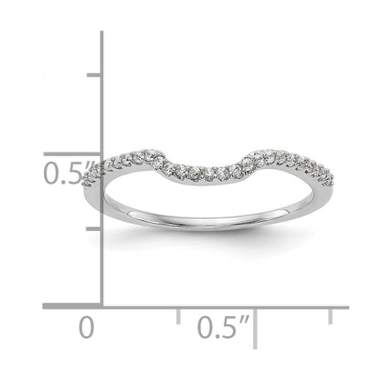 14K White Gold 1/8 carat Diamond Contoured Complete Wedding Band