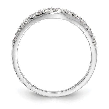 14K White Gold 1/4 carat Diamond Contoured Complete Wedding Band