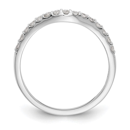 14K White Gold 1/4 carat Diamond Contoured Complete Wedding Band