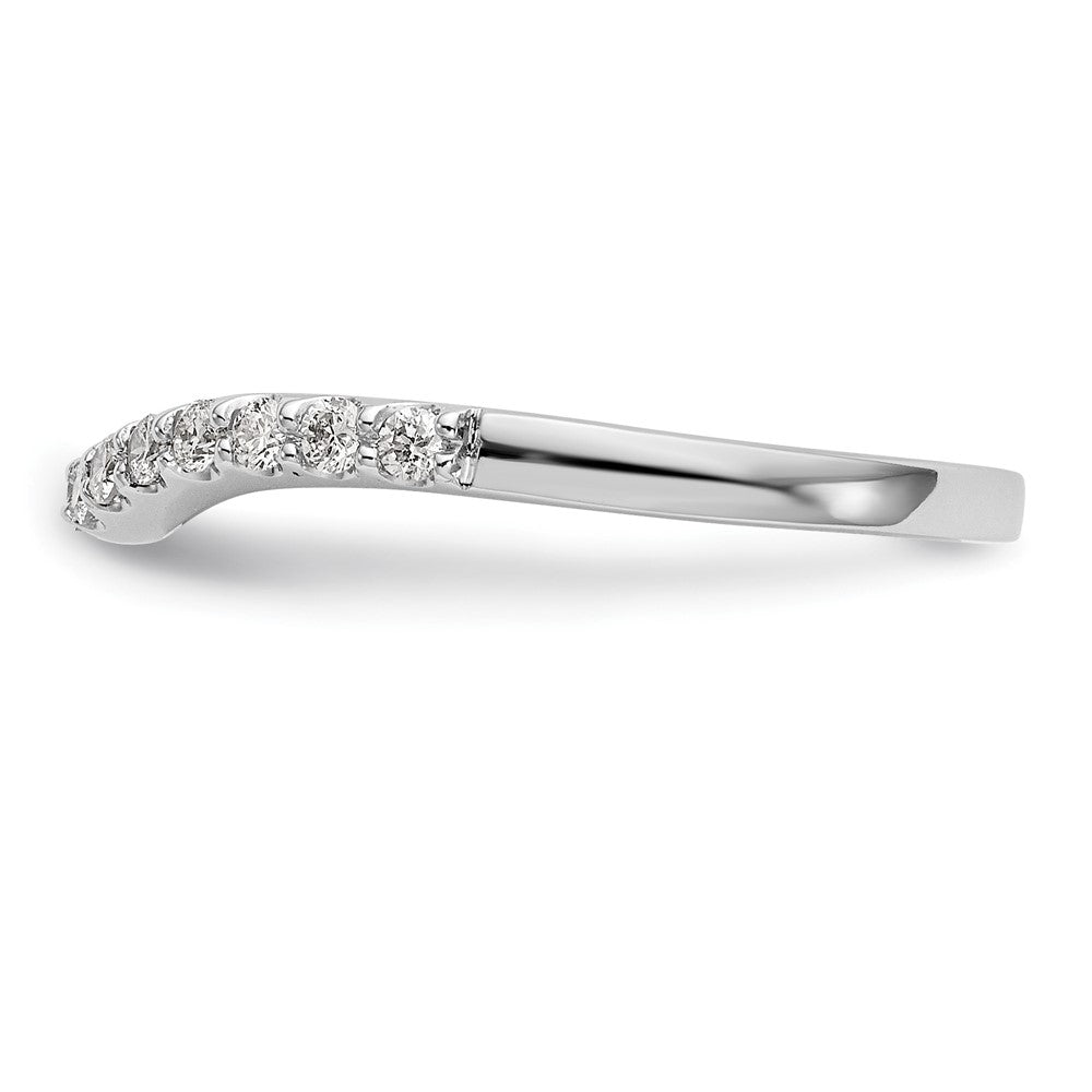 14K White Gold 1/4 carat Diamond Contoured Complete Wedding Band