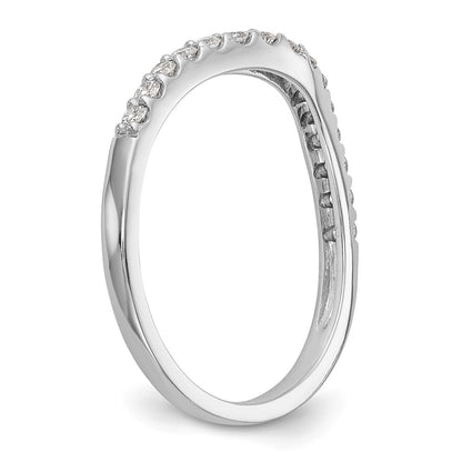 14K White Gold 1/4 carat Diamond Contoured Complete Wedding Band