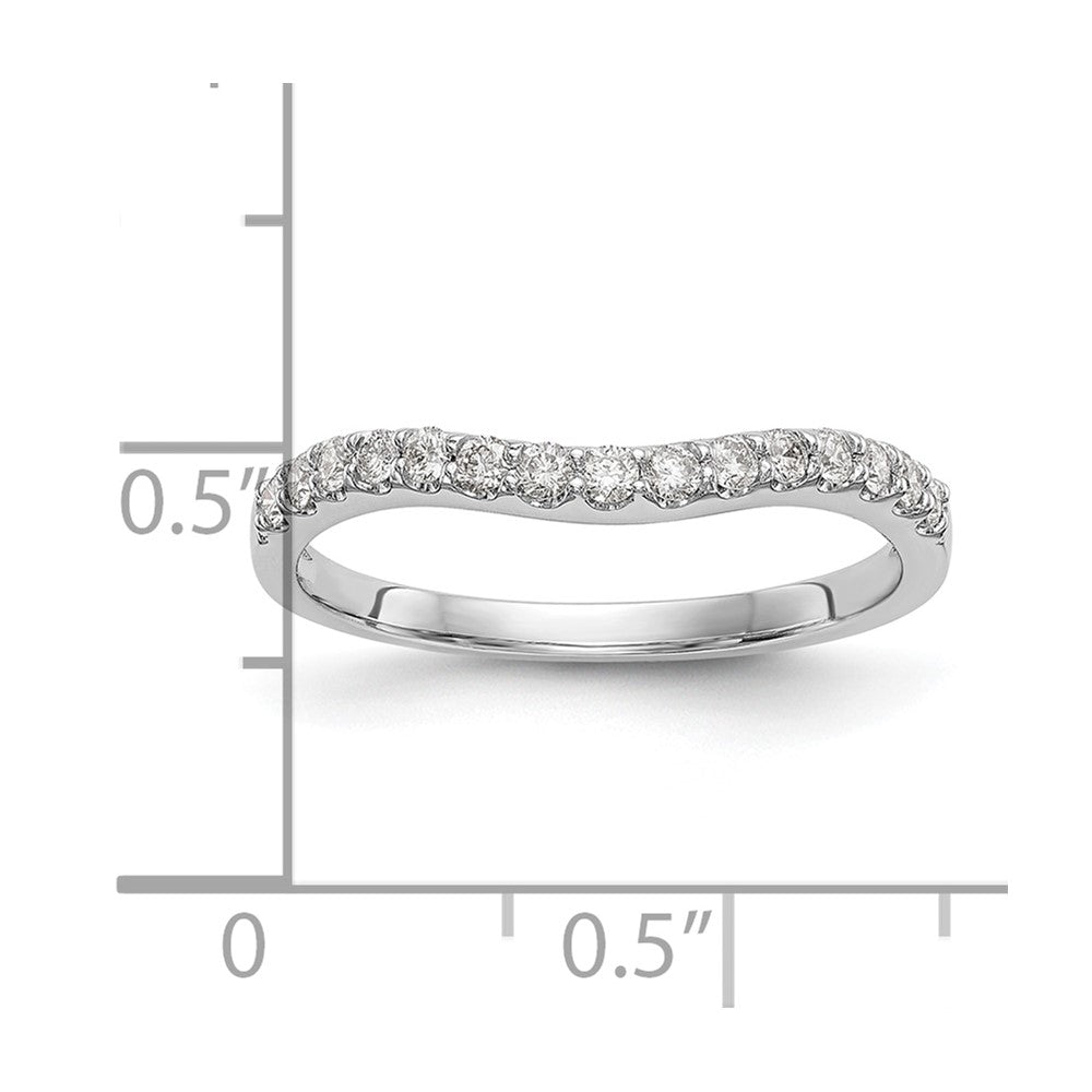 14K White Gold 1/4 carat Diamond Contoured Complete Wedding Band