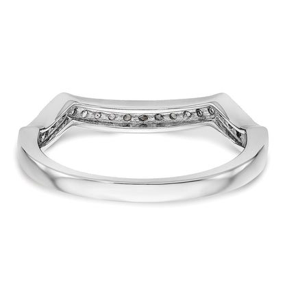 14K White Gold 1/6 carat Diamond Contoured Complete Wedding Band
