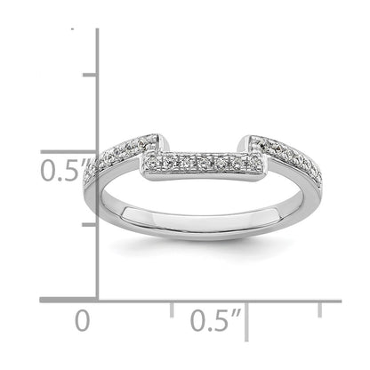 14K White Gold 1/8 carat Diamond Contoured Complete Wedding Band