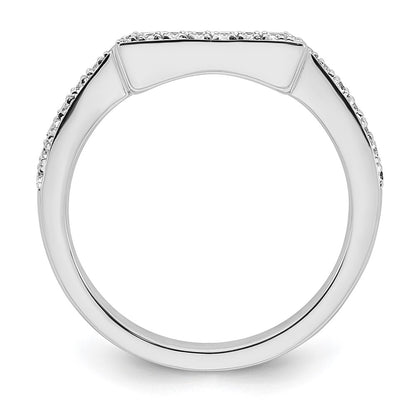 14K White Gold 1/6 carat Diamond Contoured Complete Wedding Band