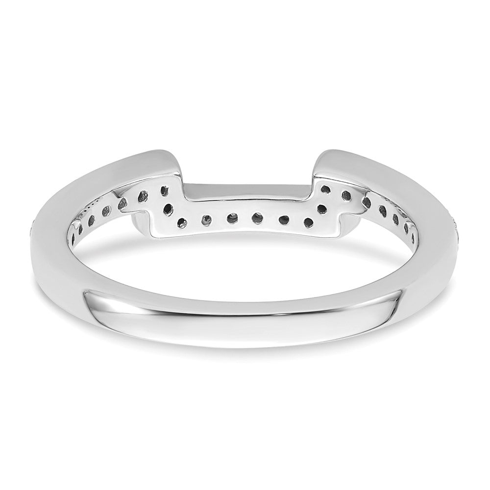 14K White Gold 1/6 carat Diamond Contoured Complete Wedding Band