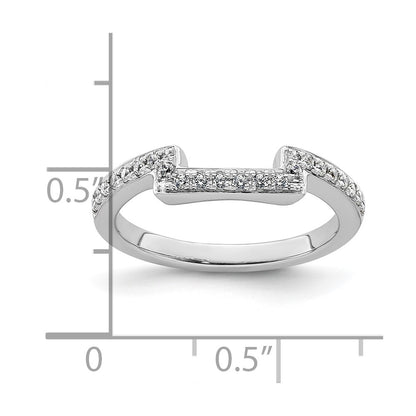 14K White Gold 1/6 carat Diamond Contoured Complete Wedding Band